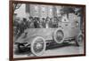 Us Army Armored Truck With Machine Gun Is Gawked By Onlookers on a Washington Street-null-Framed Art Print