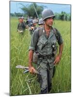 US Army Captain Robert Bacon Leading a Patrol During the Early Years of the Vietnam War-Larry Burrows-Mounted Photographic Print