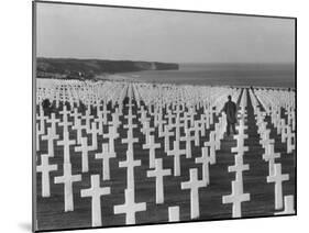 US Army Cemetery at Omaha Beach-Leonard Mccombe-Mounted Photographic Print