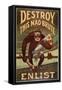 Us Army Enlistment Poster; Destroy This Mad Brute, 1917-1918-null-Framed Stretched Canvas