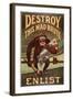 Us Army Enlistment Poster; Destroy This Mad Brute, 1917-1918-null-Framed Giclee Print