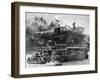 US Army Helicopter Making Mid Stream Landing Atop an Armored Troop Carrier-null-Framed Photographic Print