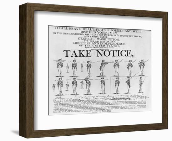 US Army Recruiting Poster, Various Positions of Soldier under Arms, Reproduction Engravings Jones-null-Framed Giclee Print