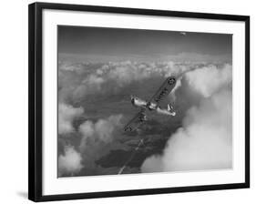 US Army's Ryan, Dragonfly, YO-51 Observation Plane Soaring Above the Clouds-Peter Stackpole-Framed Photographic Print