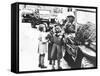 Us Army Soldier Greeting Children with Sweets, Germany, 1945-null-Framed Stretched Canvas
