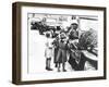 Us Army Soldier Greeting Children with Sweets, Germany, 1945-null-Framed Premium Photographic Print