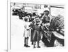 Us Army Soldier Greeting Children with Sweets, Germany, 1945-null-Framed Photographic Print