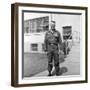 US Army Soldier Poses for a Photo on Base, Ca. 1954-null-Framed Photographic Print
