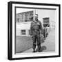 US Army Soldier Poses for a Photo on Base, Ca. 1954-null-Framed Photographic Print