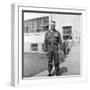 US Army Soldier Poses for a Photo on Base, Ca. 1954-null-Framed Photographic Print