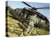 US Army Soldiers Board a UH-60 Black Hawk Helicopter-Stocktrek Images-Stretched Canvas