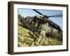 US Army Soldiers Board a UH-60 Black Hawk Helicopter-Stocktrek Images-Framed Photographic Print