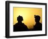 US Army Soldiers Silhouetted Against the Morning Sun in Afghanistan-null-Framed Photographic Print