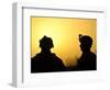 US Army Soldiers Silhouetted Against the Morning Sun in Afghanistan-null-Framed Photographic Print