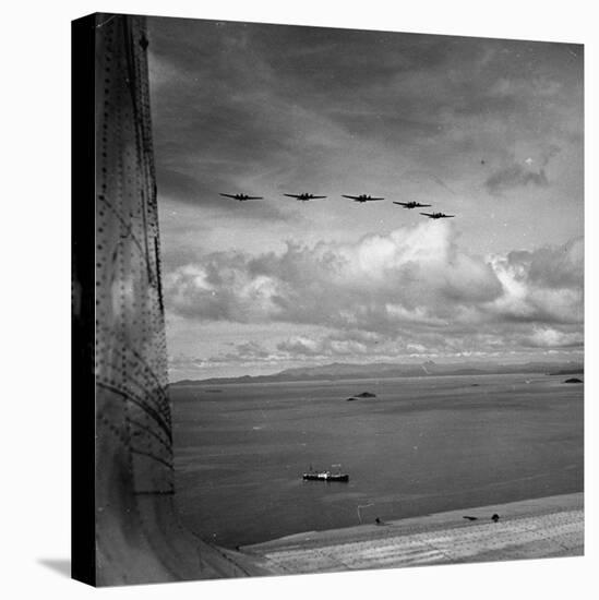 US Army War Planes Flying over the Panama Canal Zone-Thomas D^ Mcavoy-Stretched Canvas