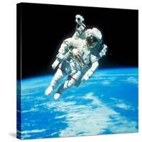 US Astronaut Bruce Mccandless Conducting Space Walk During Challenger IV Space Shuttle Mission-null-Stretched Canvas