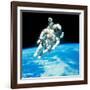 US Astronaut Bruce Mccandless Conducting Space Walk During Challenger IV Space Shuttle Mission-null-Framed Premium Photographic Print