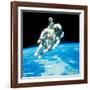 US Astronaut Bruce Mccandless Conducting Space Walk During Challenger IV Space Shuttle Mission-null-Framed Premium Photographic Print