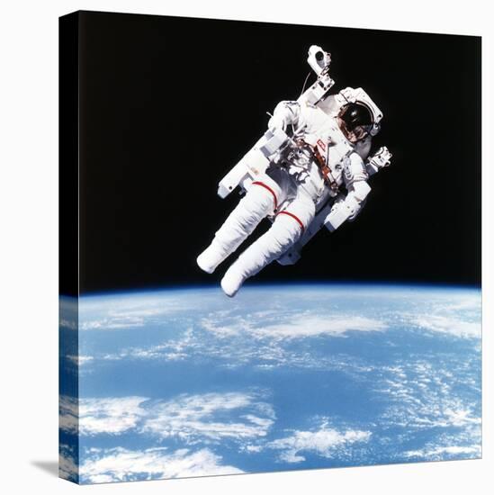 Us Astronaut Bruce Mccandless Spacewalking, 1984-null-Stretched Canvas