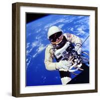 Us Astronaut Edward H. White II Carrying Out External Tasks-null-Framed Photographic Print