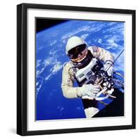 Us Astronaut Edward H. White II Carrying Out External Tasks-null-Framed Photographic Print