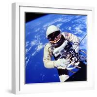 Us Astronaut Edward H. White II Carrying Out External Tasks-null-Framed Photographic Print