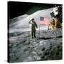 US Astronaut James B. Irwin Saluting American Flag Next to Lunar Module During Apollo 15 Mission-null-Stretched Canvas