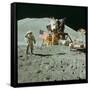 US Astronaut James B. Irwin Standing on Moon Beside the Lunar Roving Vehicle with Lunar Module-null-Framed Stretched Canvas