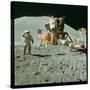 US Astronaut James B. Irwin Standing on Moon Beside the Lunar Roving Vehicle with Lunar Module-null-Stretched Canvas