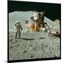 US Astronaut James B. Irwin Standing on Moon Beside the Lunar Roving Vehicle with Lunar Module-null-Mounted Photographic Print