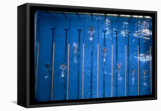 US Athlete Mark Spitz Leads in the 200 Meter Butterfly at the Summer Olympics-Co Rentmeester-Framed Stretched Canvas