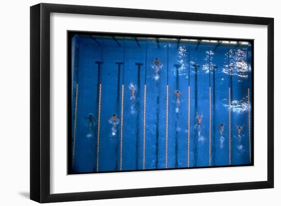 US Athlete Mark Spitz Leads in the 200 Meter Butterfly at the Summer Olympics-Co Rentmeester-Framed Photographic Print