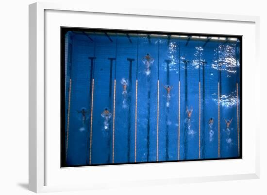 US Athlete Mark Spitz Leads in the 200 Meter Butterfly at the Summer Olympics-Co Rentmeester-Framed Photographic Print