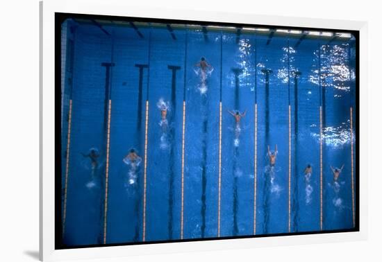 US Athlete Mark Spitz Leads in the 200 Meter Butterfly at the Summer Olympics-Co Rentmeester-Framed Photographic Print