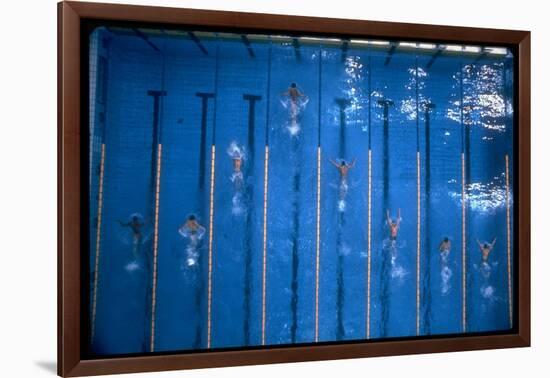 US Athlete Mark Spitz Leads in the 200 Meter Butterfly at the Summer Olympics-Co Rentmeester-Framed Photographic Print