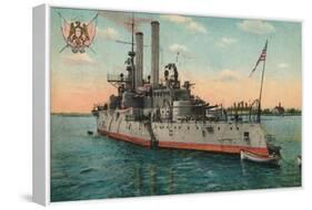 Us Battleship Iowa, C1908-null-Framed Stretched Canvas