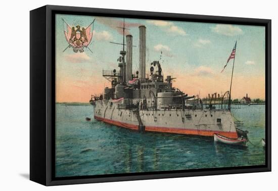 Us Battleship Iowa, C1908-null-Framed Stretched Canvas