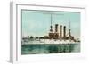 Us Battleship Maine-null-Framed Art Print