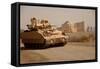 US Bradley Fighting Vehicle Passes by the Palace of Historic Ctesiphon, Feb. 16, 2008-null-Framed Stretched Canvas