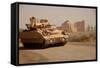 US Bradley Fighting Vehicle Passes by the Palace of Historic Ctesiphon, Feb. 16, 2008-null-Framed Stretched Canvas