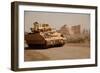 US Bradley Fighting Vehicle Passes by the Palace of Historic Ctesiphon, Feb. 16, 2008-null-Framed Photo