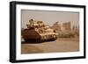 US Bradley Fighting Vehicle Passes by the Palace of Historic Ctesiphon, Feb. 16, 2008-null-Framed Photo