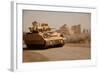 US Bradley Fighting Vehicle Passes by the Palace of Historic Ctesiphon, Feb. 16, 2008-null-Framed Photo