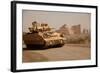 US Bradley Fighting Vehicle Passes by the Palace of Historic Ctesiphon, Feb. 16, 2008-null-Framed Photo