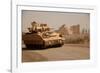 US Bradley Fighting Vehicle Passes by the Palace of Historic Ctesiphon, Feb. 16, 2008-null-Framed Photo