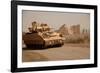 US Bradley Fighting Vehicle Passes by the Palace of Historic Ctesiphon, Feb. 16, 2008-null-Framed Photo