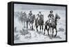 US Buffalo Soldiers Marching in the Desert, from a Drawing of 1888-Frederic Sackrider Remington-Framed Stretched Canvas