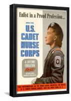 US Cadet Nurse Corps WWII War Propaganda Art Print Poster-null-Framed Poster