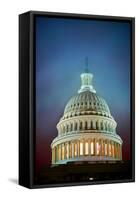 US Capitol at night in fog, Washington D.C., USA-null-Framed Stretched Canvas