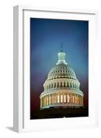 US Capitol at night in fog, Washington D.C., USA-null-Framed Photographic Print